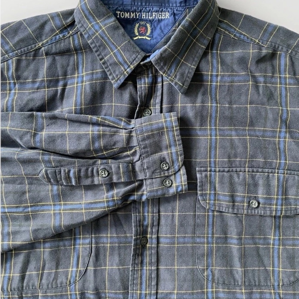 Vintage Tommy Hilfiger 90s Button Down Plaid Shirt Men’s Large